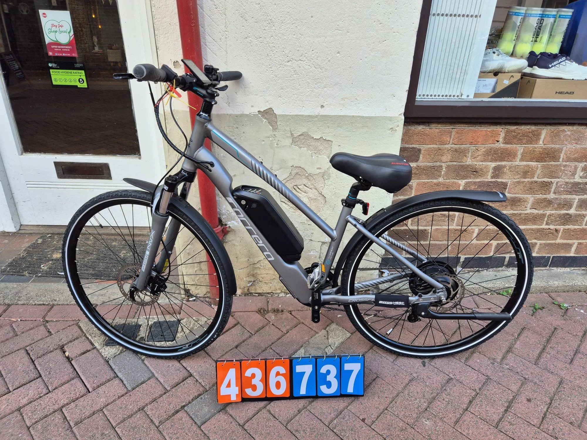 Carrera Electric Bike - Grey, 16" Frame, Wheels 28 x 1 5/8 (436737)