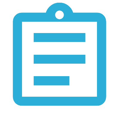 A simple graphic icon of a clipboard with a piece of paper to represent tailored plans to address your professional development or school performance needs.