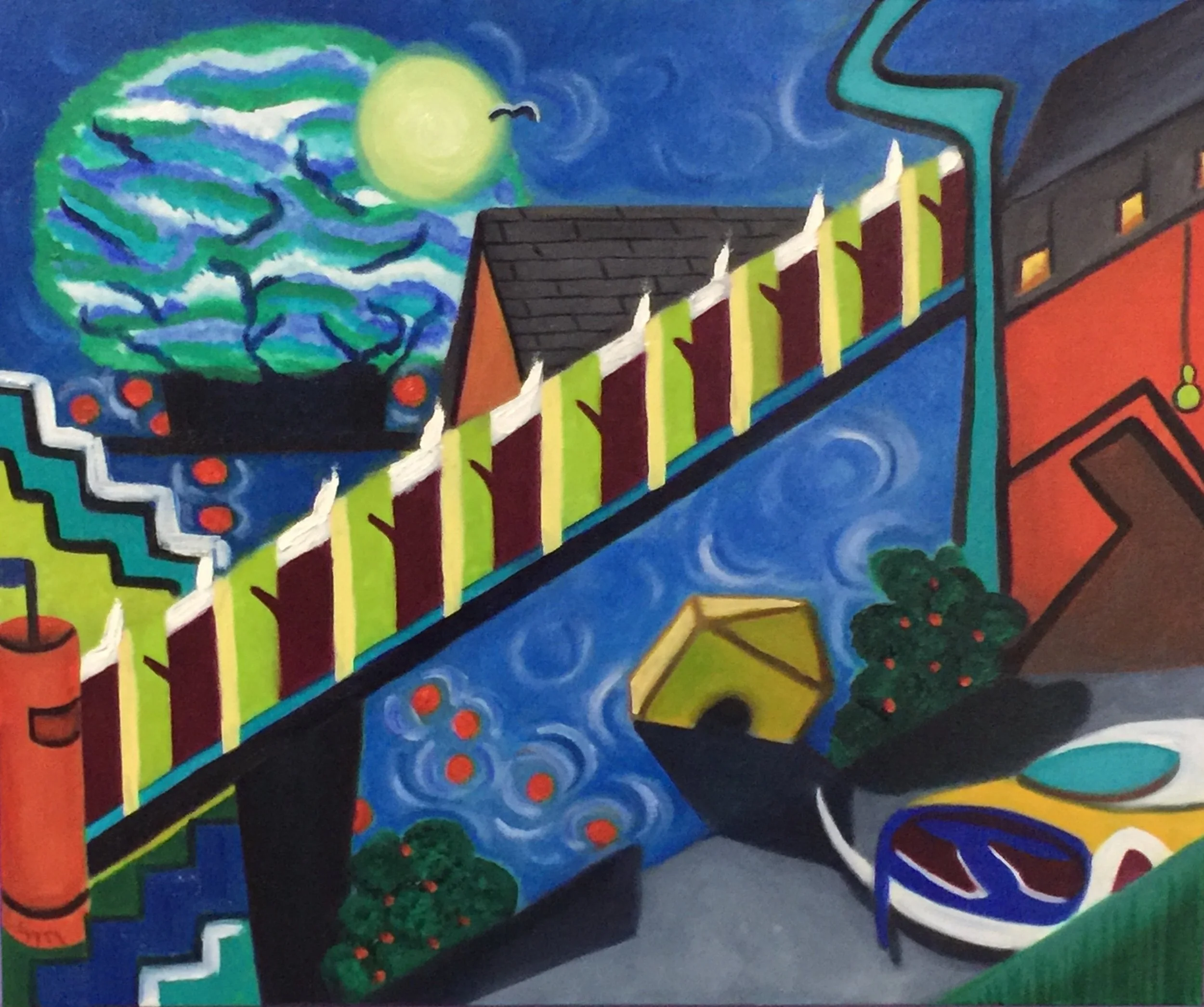 Static Rhythms of Suburbia, oil on 18x24 canvas