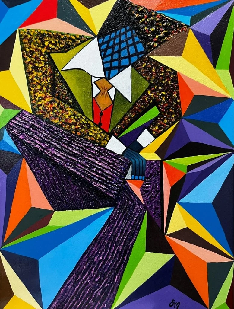 A Baller Abstracted, acrylic on 20x30 canvas