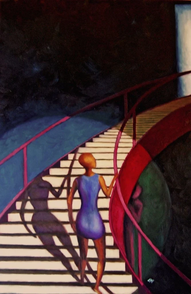 The Confrontation is Torpedoed, oil on 24x36 canvas