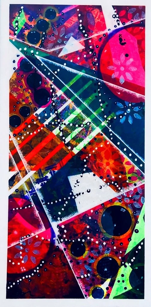 Misdirection, acrylic under epoxy on 18x36 canvas