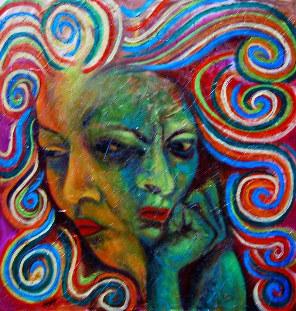 InnerSpeak, oil on 25x25 canvas