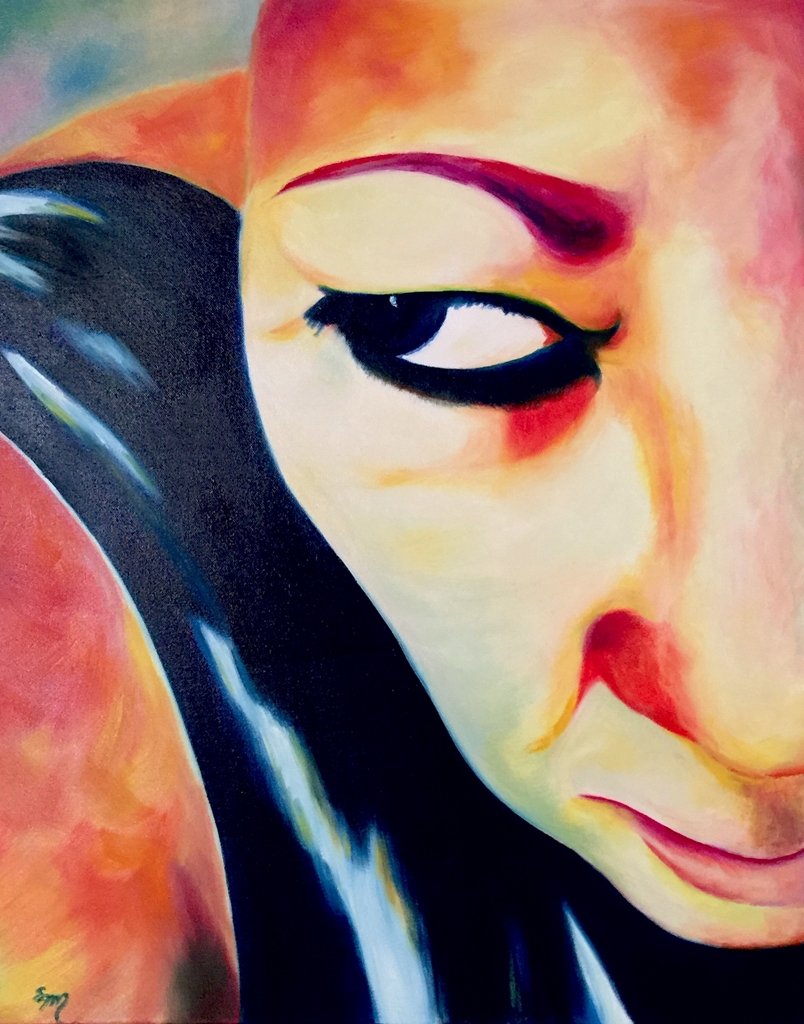 Suspicious, oil on 30x40 canvas