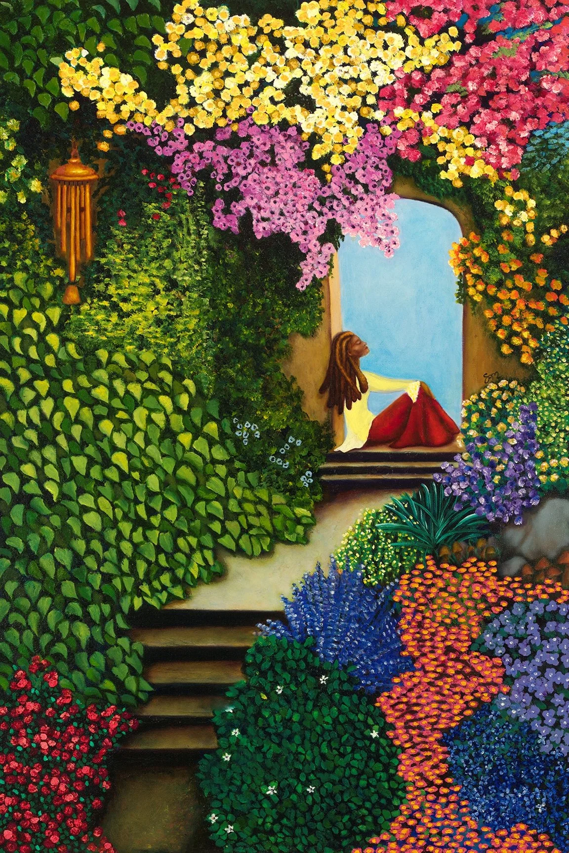 The Girl in the Garden, oil on 24x36 canvas (SOLD)