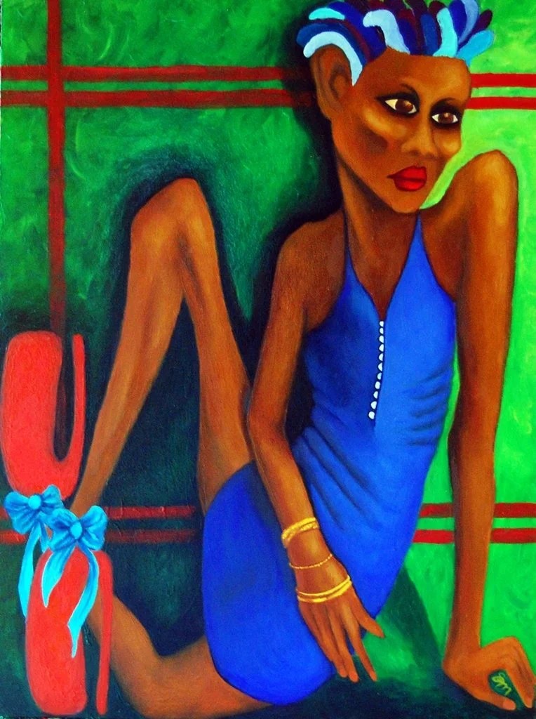 Boxing Susan, oil on 18x24 wood