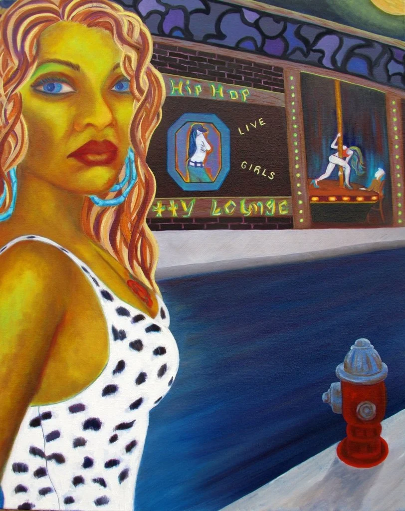 Paper Doll Stroll, oil on 24x30 canvas