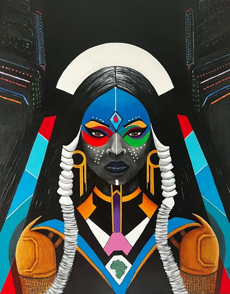 Warrior 3000, acrylic on 24x30 canvas