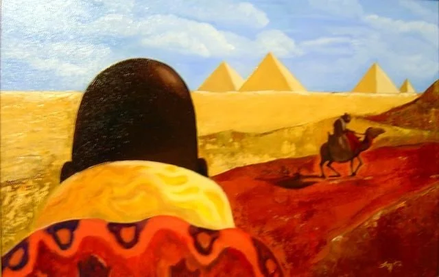 Looking for Giza, oil on 18x24 canvas