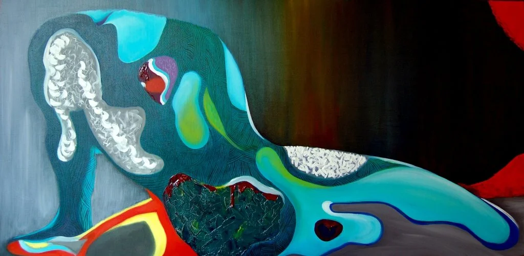 Becoming Undone, oil on 24x48 canvas