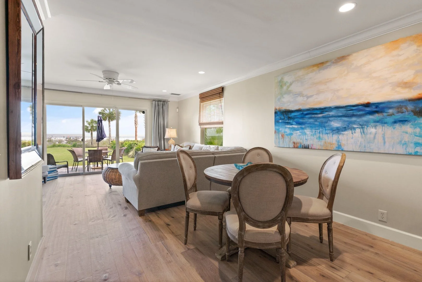 Dining or game table, total seating for over 12