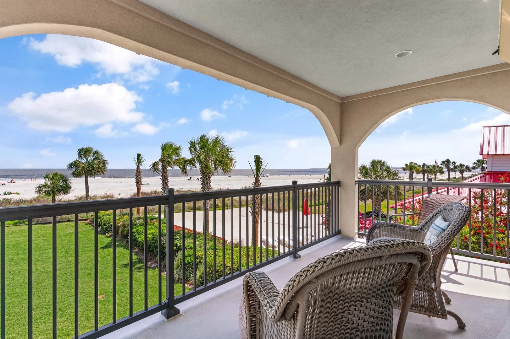 View from the 2nd floor covered balcony