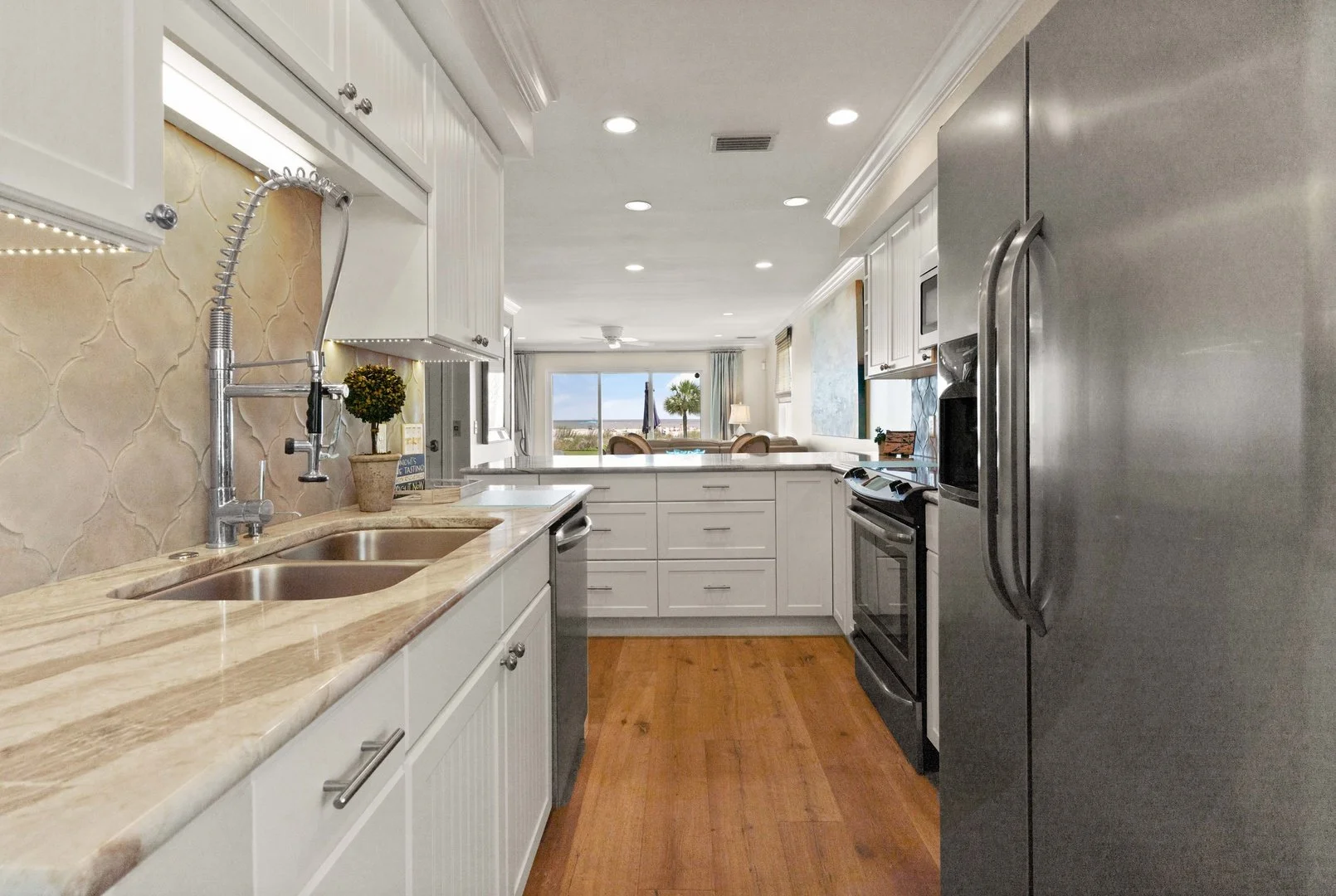 Kitchen open to the living area