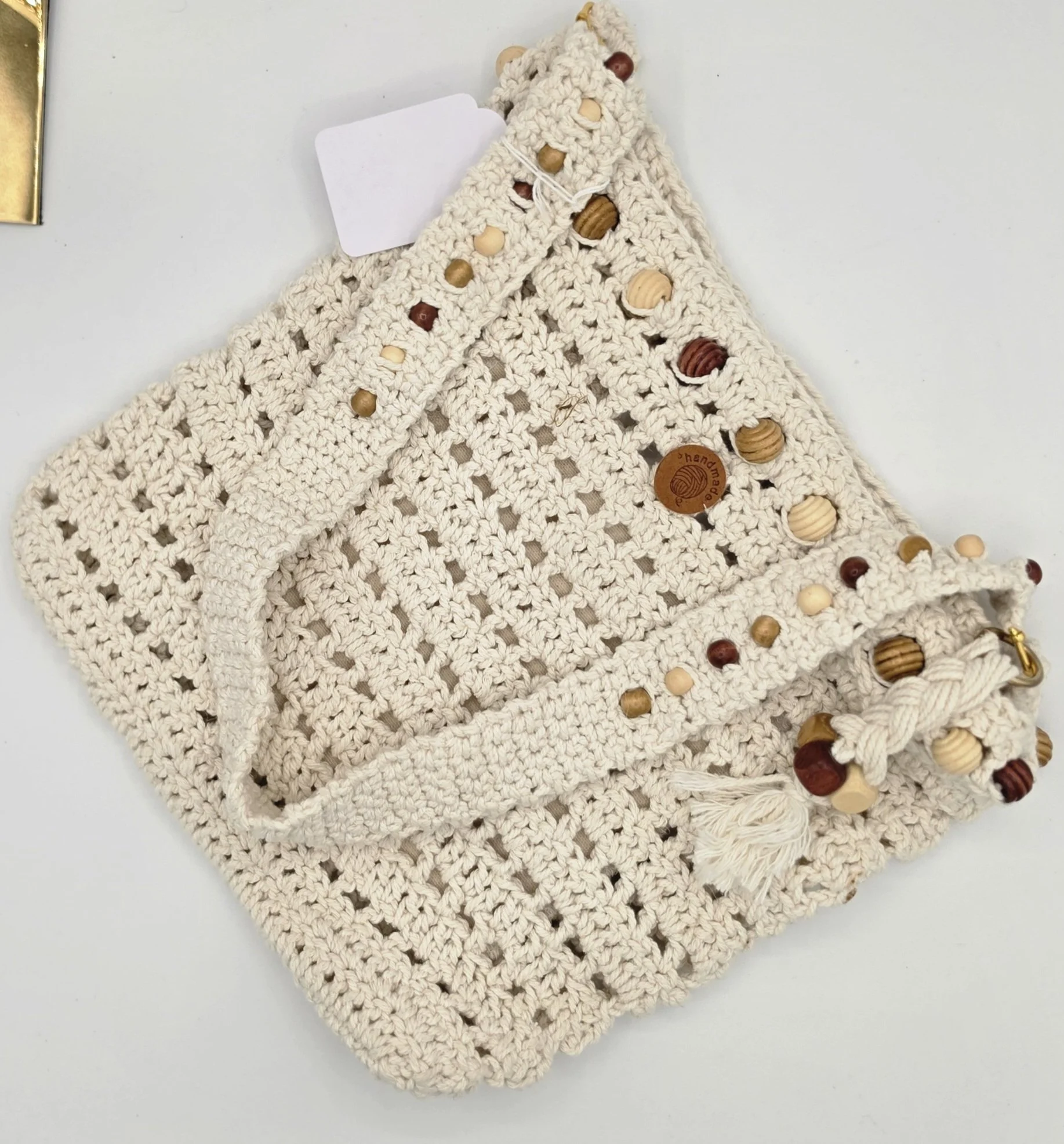 Boho beaded crochet crossbody