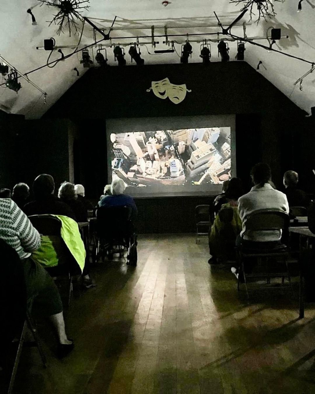 Film Night audience and screen