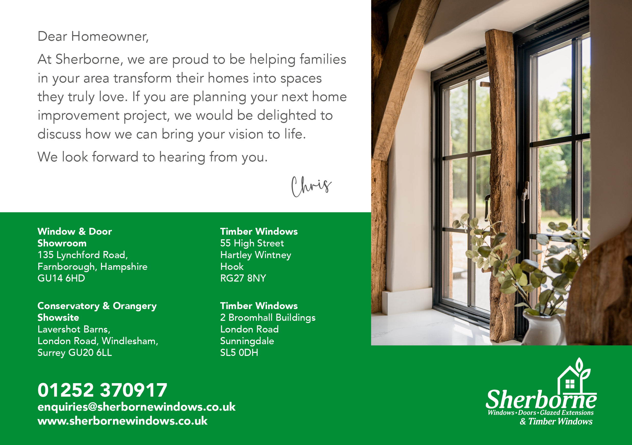 how to contact Sherborne Windows
