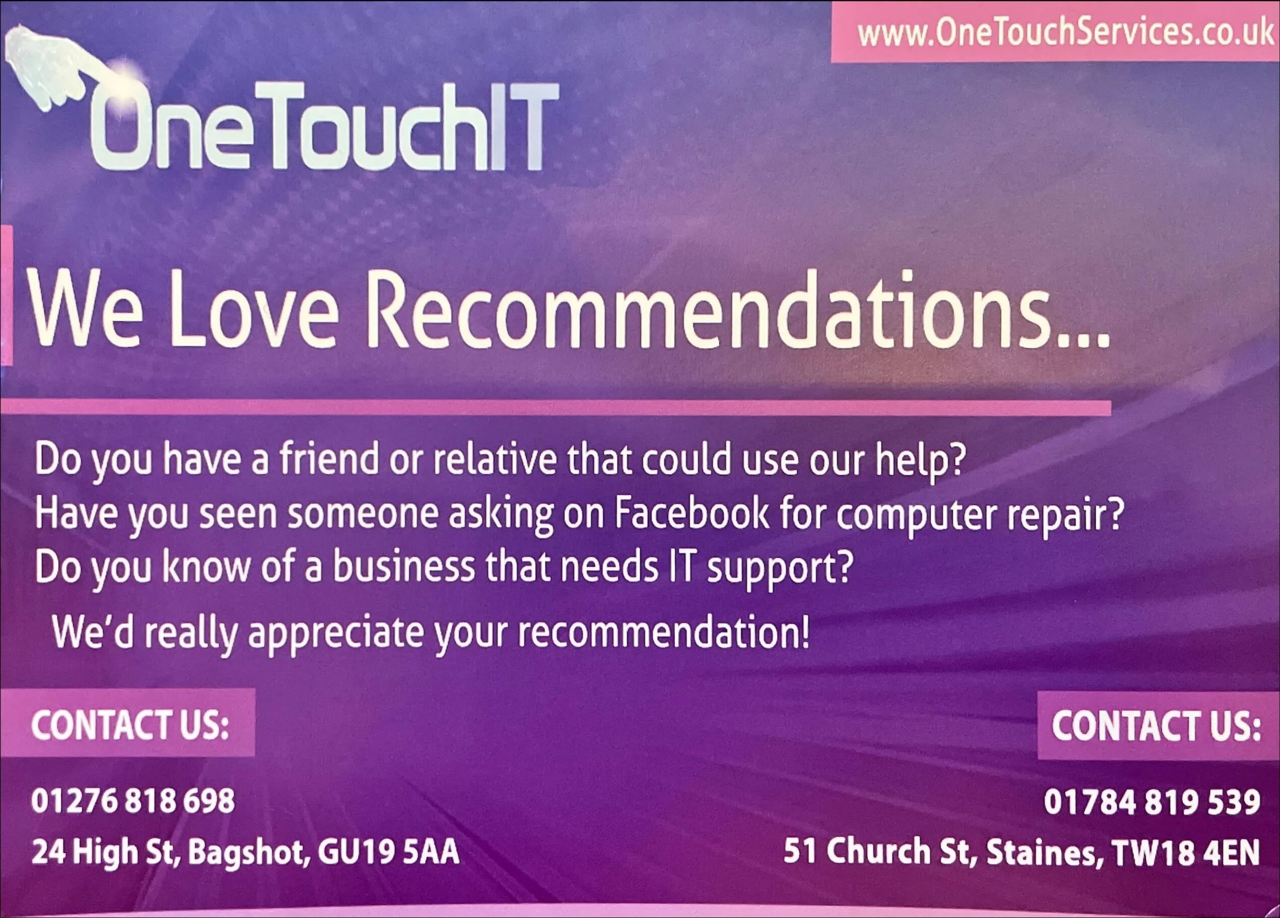 Recommend One Touch IT
