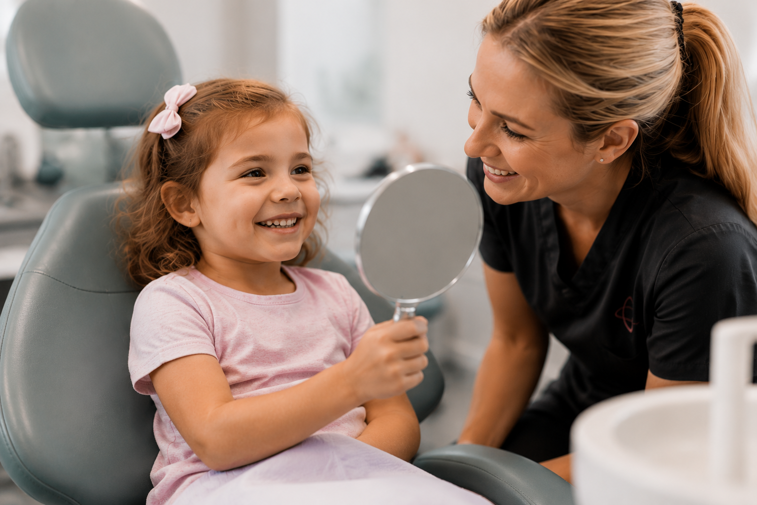 Young child having a friendly dental visit at Soar Valley Dental Practice in Barrow upon Soar