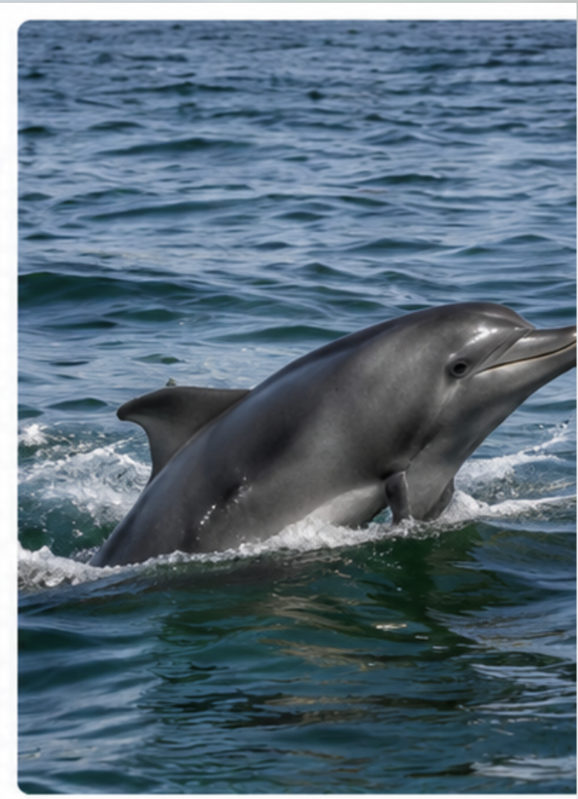 A dolphin jumping out of the ocean waves.