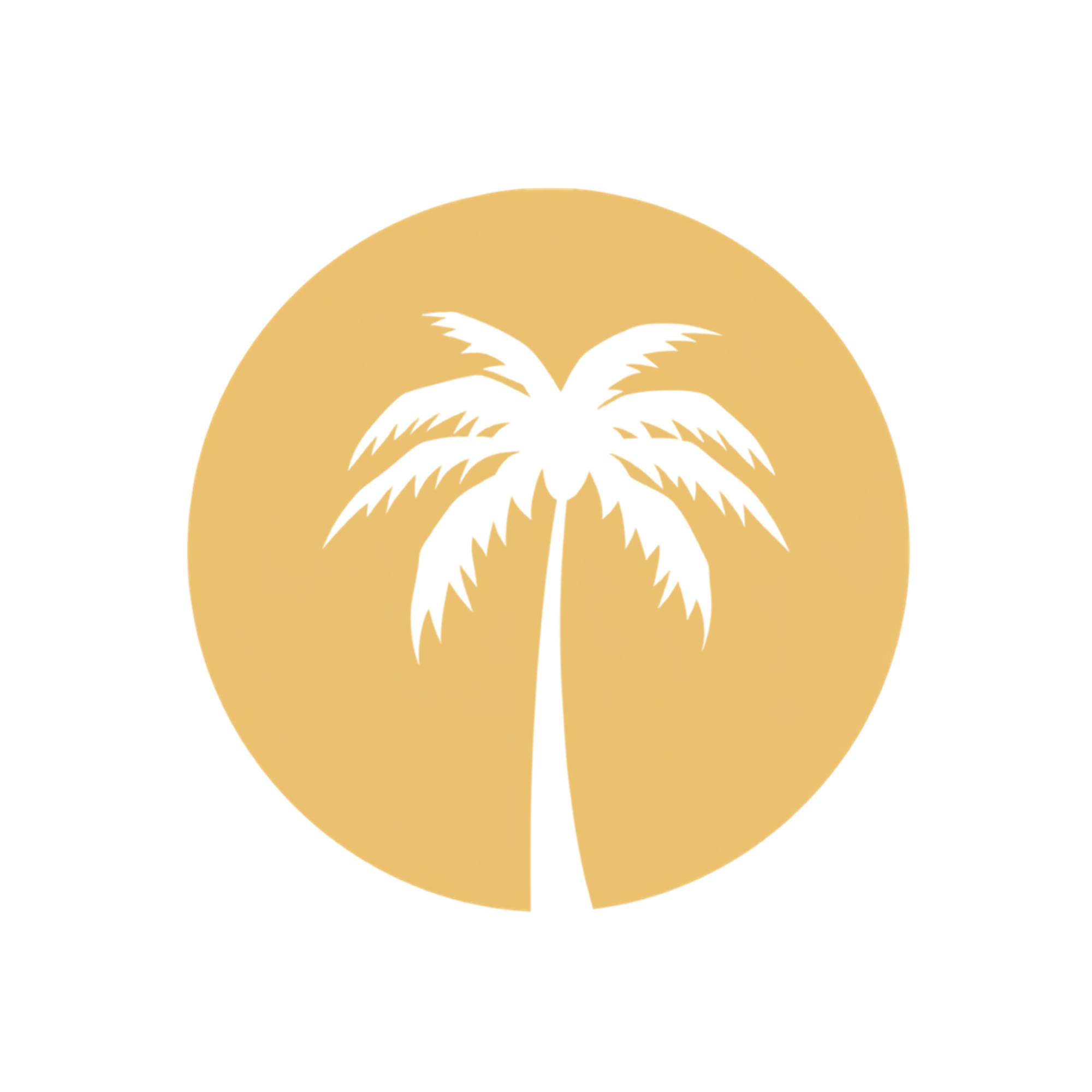 Stylized illustration of a lion's face inside a gold circle background.