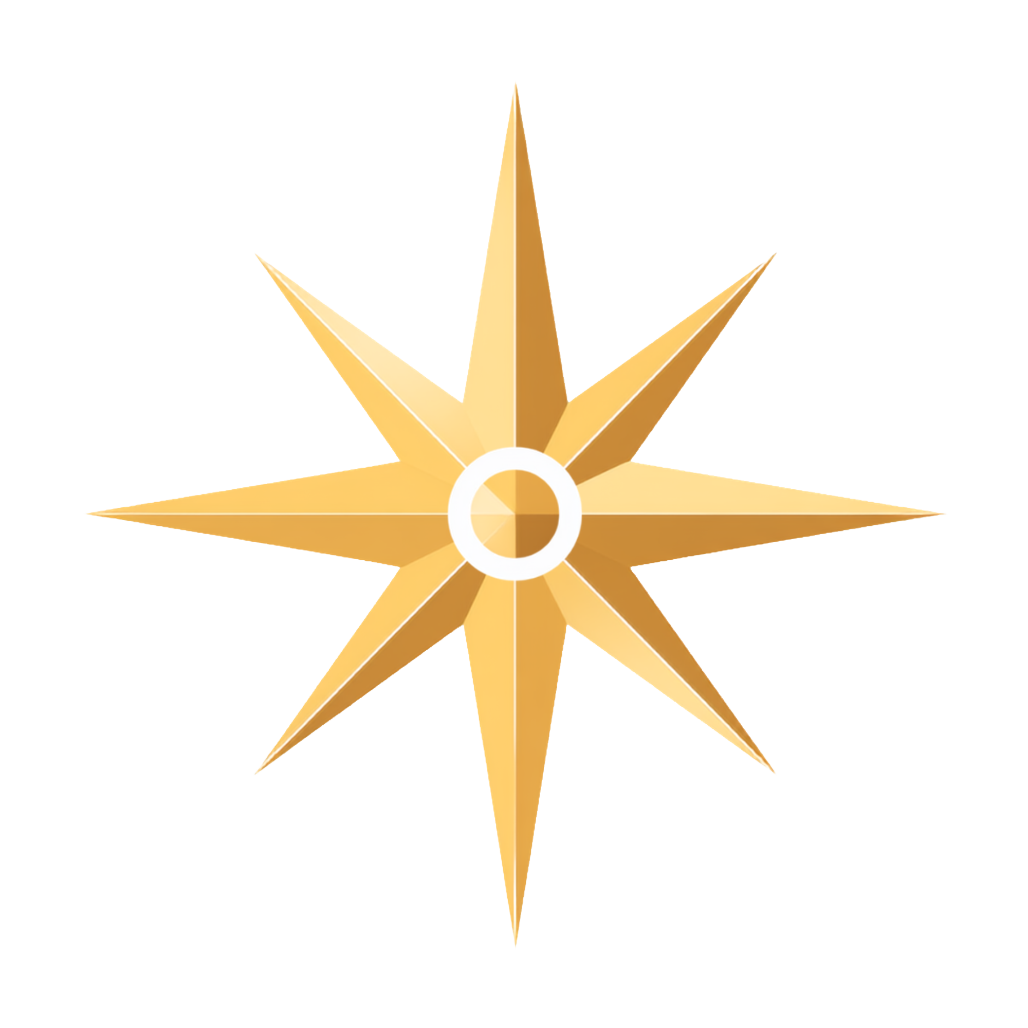 Gold star-shaped award trophy with a round base against a black background.