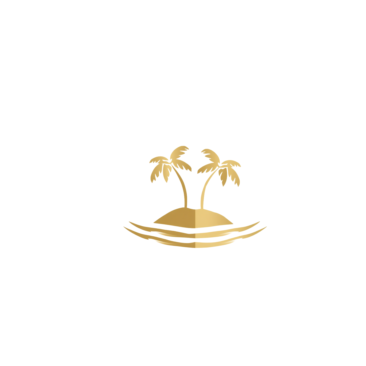 Illustration of a small island with three trees surrounded by water.