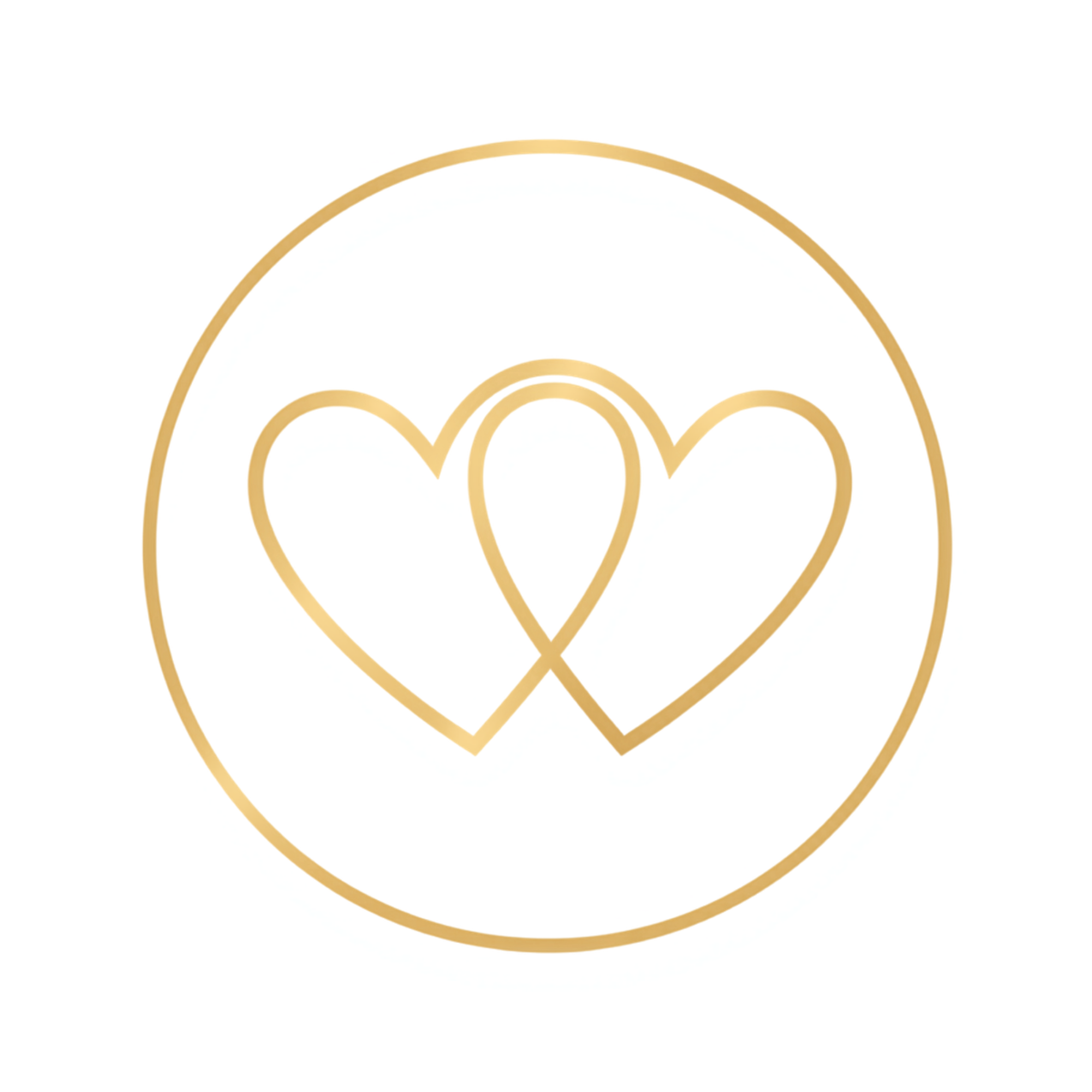 Gold outline of a heart on a white background.