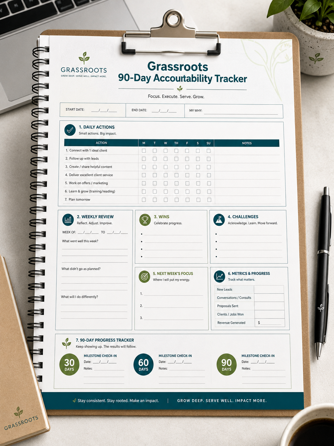 Grassroots 90-Day Accountability Tracker
