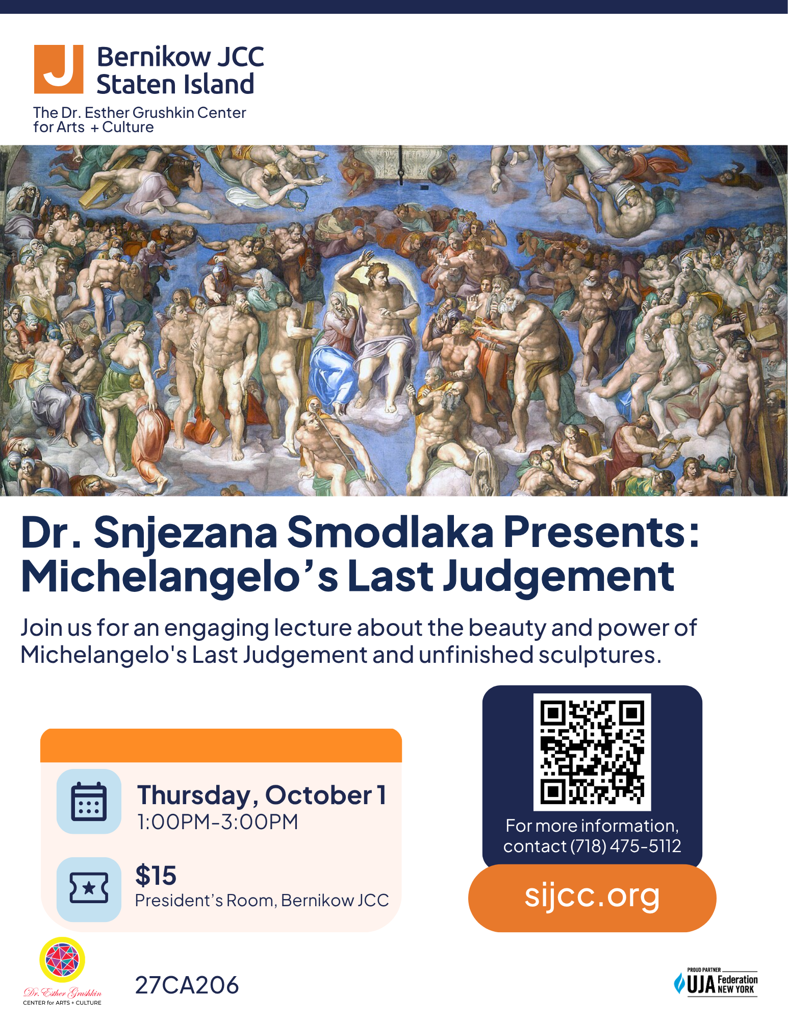 Dr. Snjezana Smodlaka Presents: Michelangelo’s Last Judgement