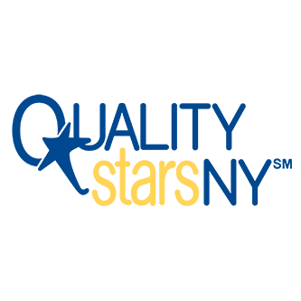 Logo with a stylized star and the text 'QUALITY starsNY' in blue and yellow.