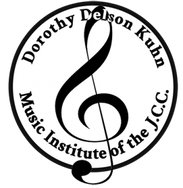 Logo of Dorothy Delson Kuba Music Institute of the JCC, featuring a treble clef and circular text