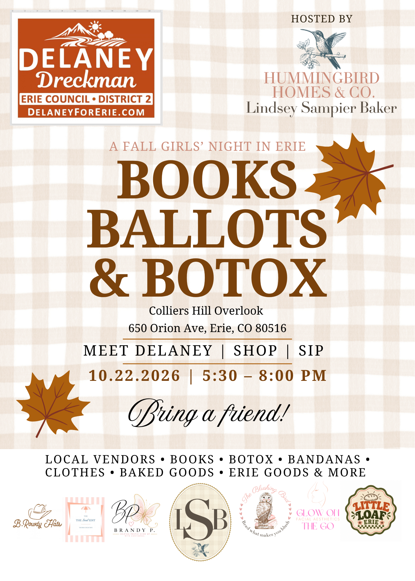 A Fall Girls Night in Erie - Books, Ballots & Botox