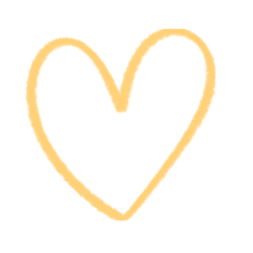 A hand-drawn, beige heart on a black background.