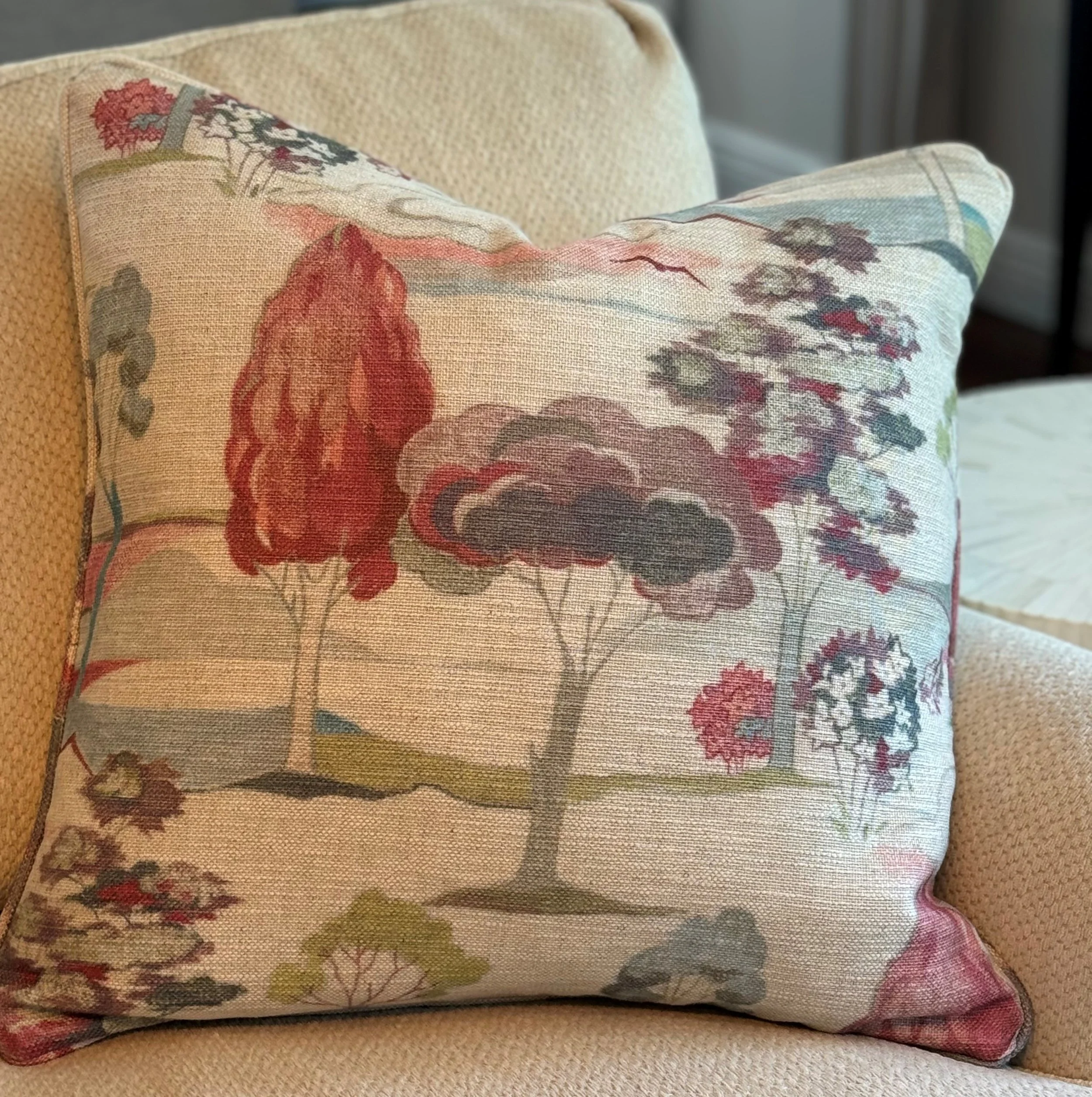 Enchanted Forest Pillow with Feather and Down Insert