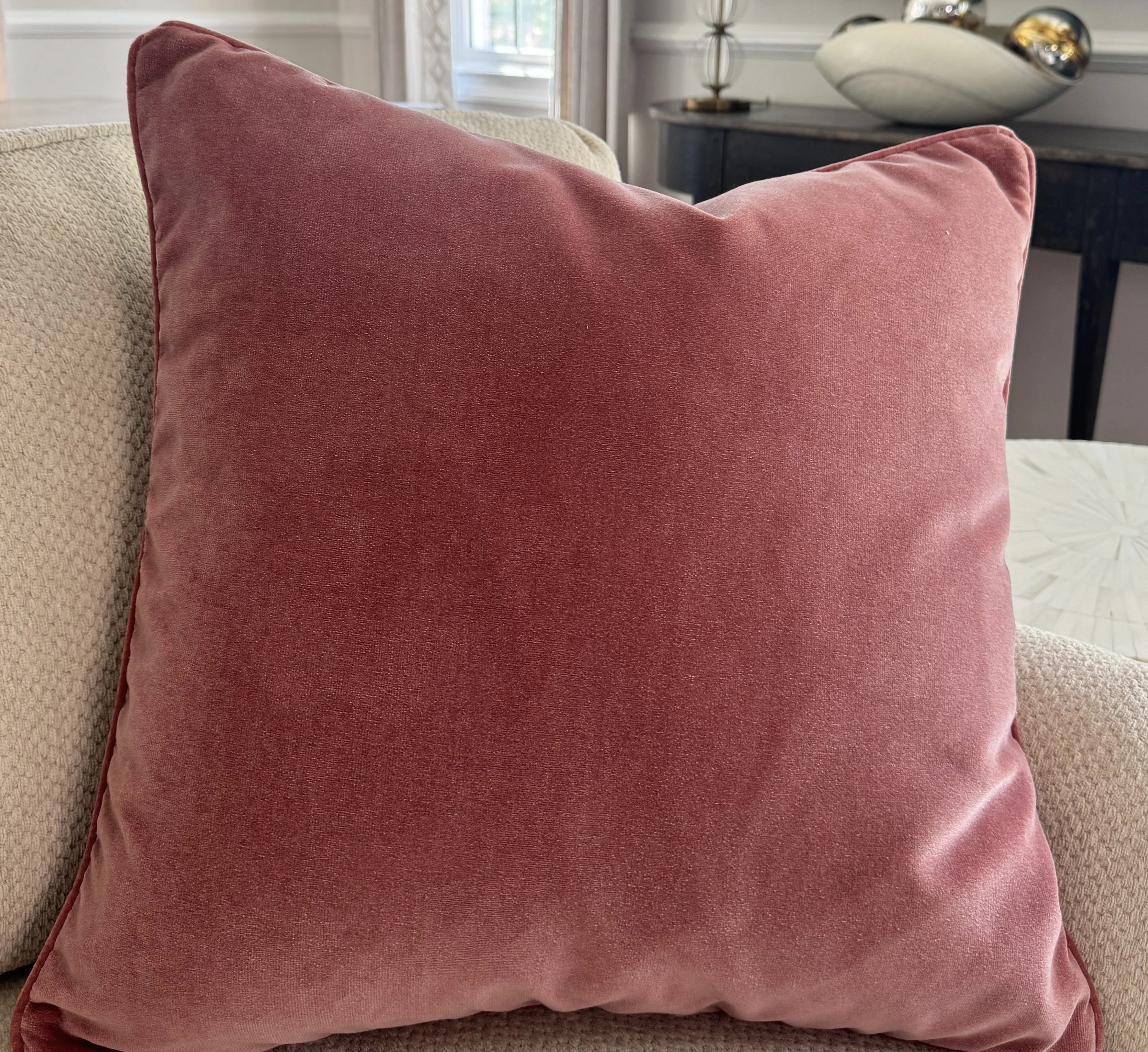 Coral Velvet Square 22 x 22
