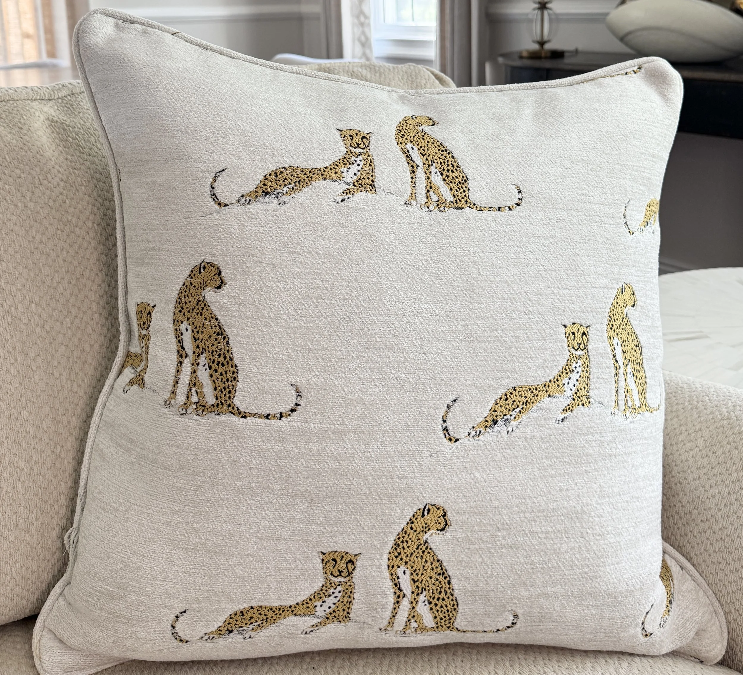 Jabari Leopard  Square Pillow 22 x 22