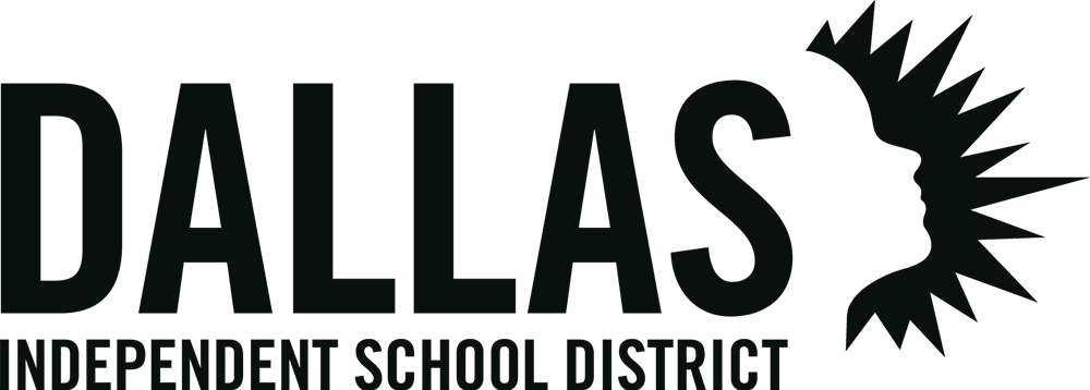 Logo of Dallas Independent School District featuring the word 'DALLAS' with a stylized sun and the text 'INDEPENDENT SCHOOL DISTRICT' below.