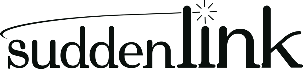 The logo of Suddenlink, a telecommunications company, with black lettering and a starburst symbol on the letter 'i'.