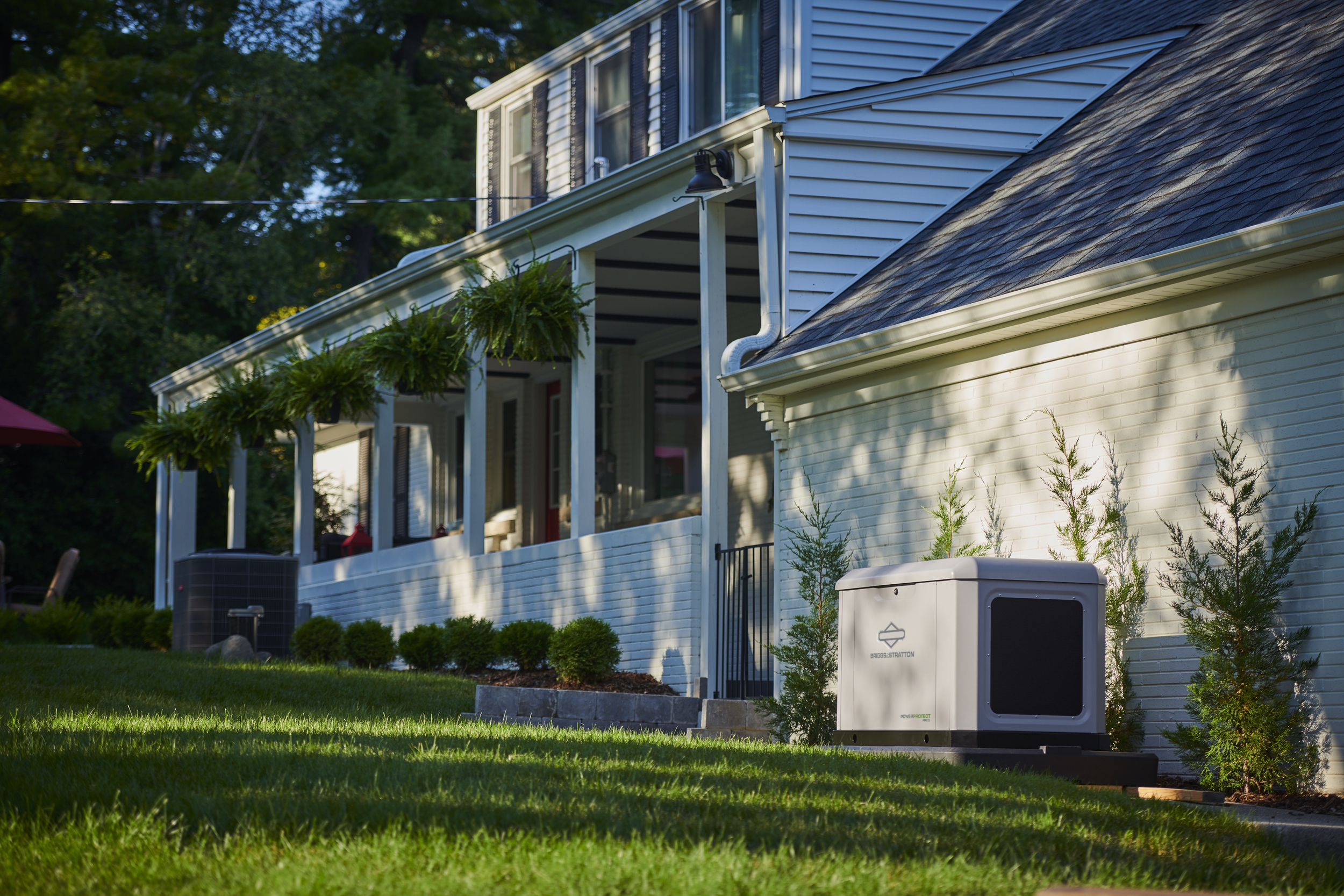 Home with Briggs and Stratton standby generator for backup power in Huntsville, Ontario, Canada