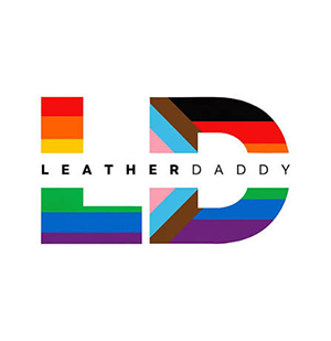 LEATHER DADDY SKINCARE logo in rainbow colors