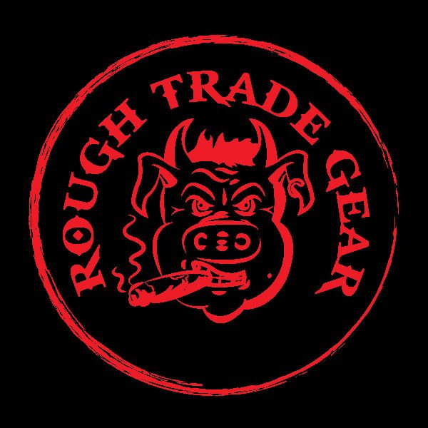 Rough Trade Gear logo in red on black background