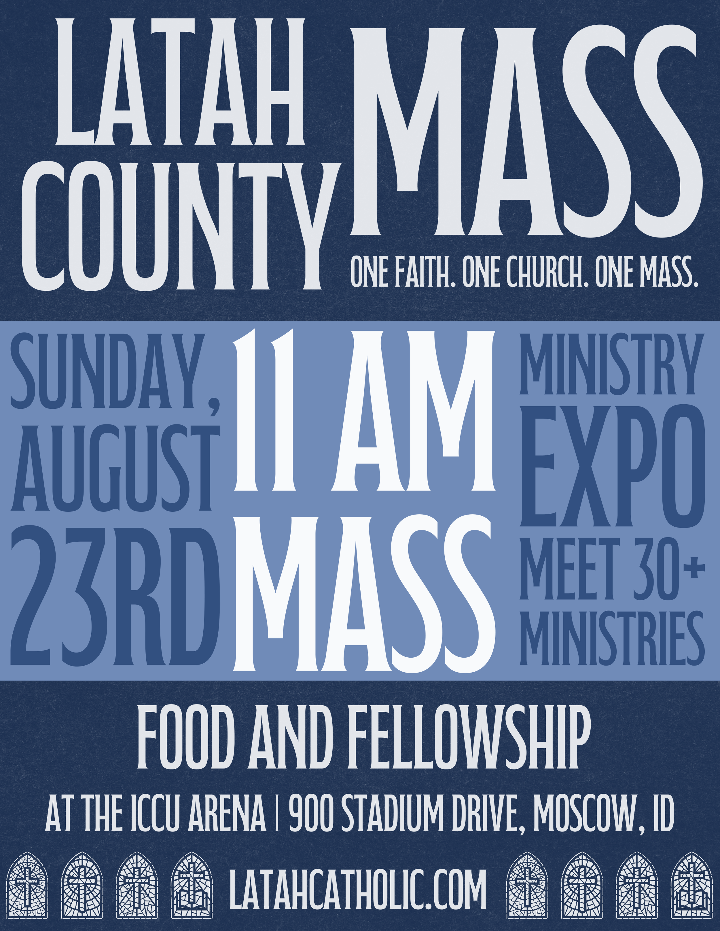 poster for All Latah County Mass August 23