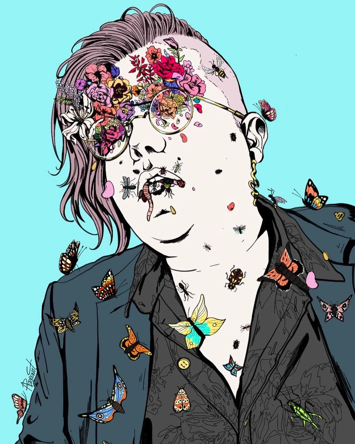 Ari Caligari after infusing bee pollen into their dna to improve their family secret for adhesive medical strips.