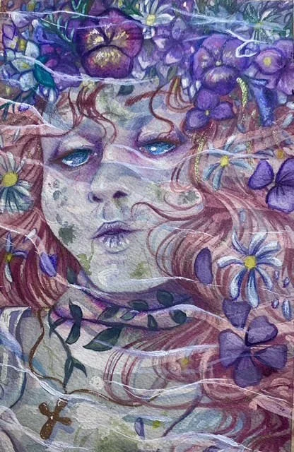 "Ophelia" watercolor 8.5x11