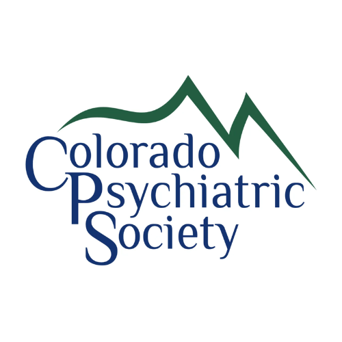 Logo of the Colorado Psychiatric Society featuring a stylized mountain range above the organization's name.