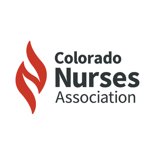 Logo of the Colorado Nurses Association with a red stylized flame and black text.