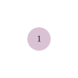 A purple circle with the number 1 inside, on a white background.