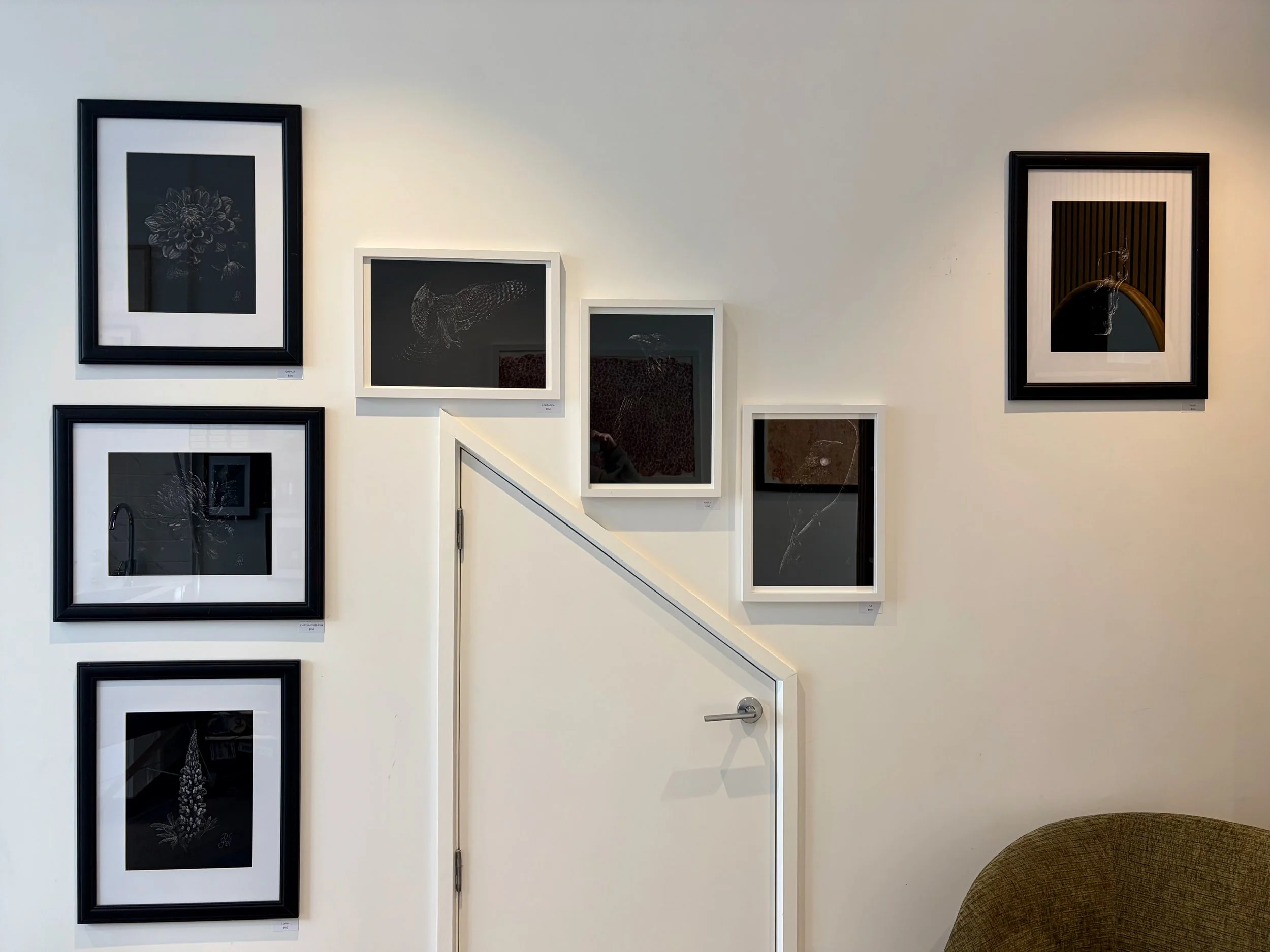 Original artwork exhibited at Paper & Skin Studio, Wellington.