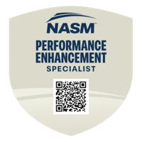 NASM Performance Enhancement Specialist logo with QR code