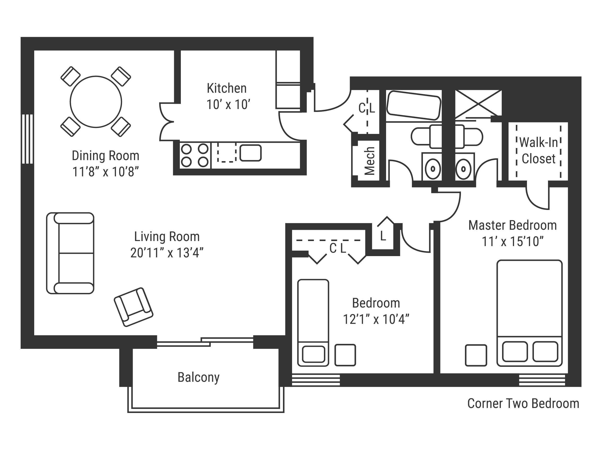 Corner Two Bedroom